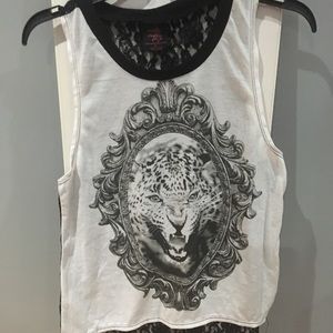 Black and white tiger tank